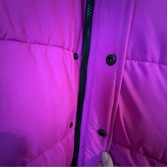 BCBGeneration Magenta NWT XXL Puffer Jacket Oversized Hood Knit Cuffs - Picture 6 of 12